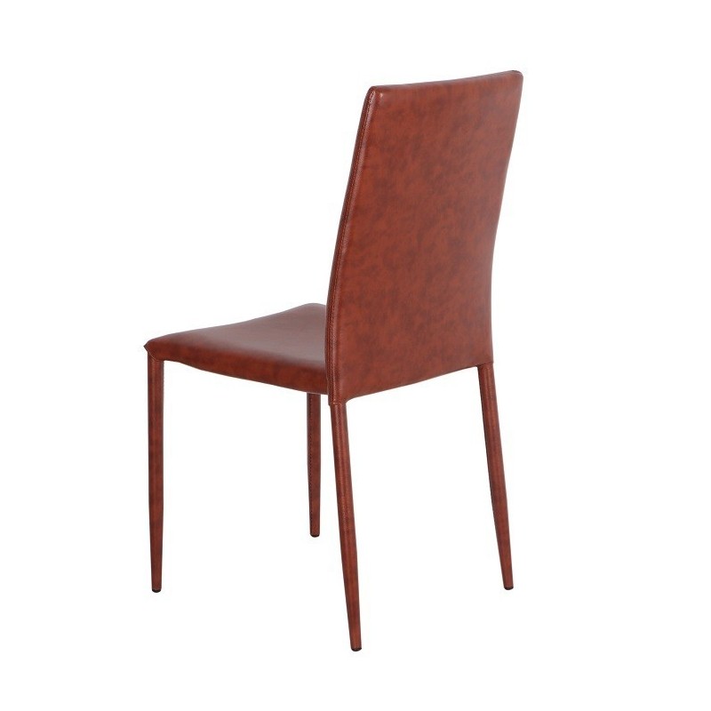 Silla ANNA, apilable, similpiel cuero viejo