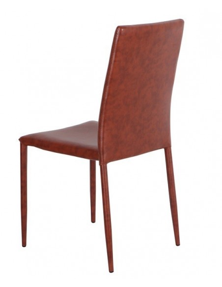 Silla ANNA, apilable, similpiel cuero viejo
