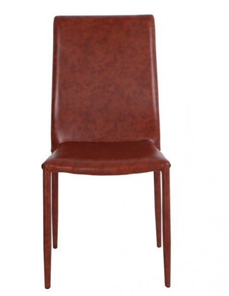 Silla ANNA, apilable, similpiel cuero viejo