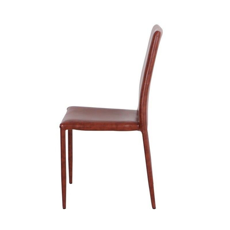 Silla ANNA, apilable, similpiel cuero viejo