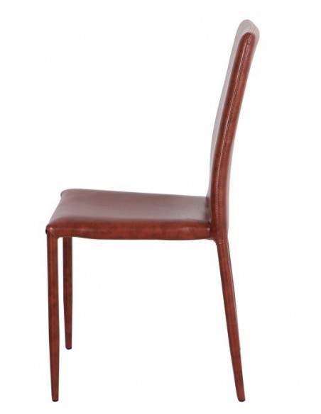 Silla ANNA, apilable, similpiel cuero viejo