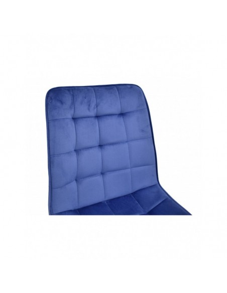 Silla GILDA, metal, dorado, tejido velvet azul
