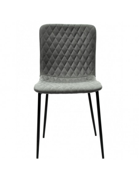 Silla PITT, metal, tapizado tejido técnico 11 gris oscuro