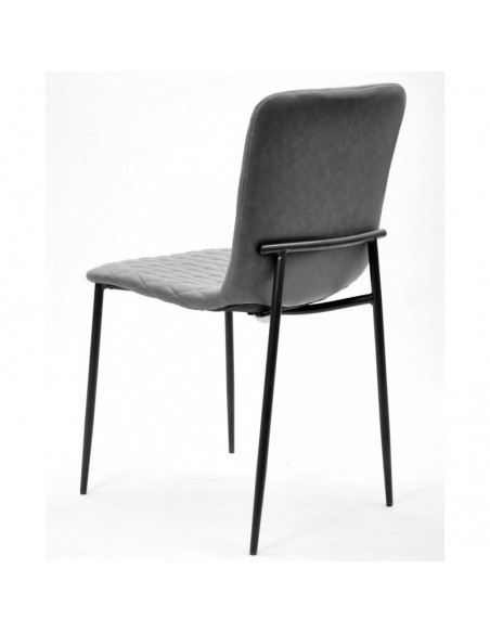 Silla PITT, metal, tapizado tejido técnico 11 gris oscuro