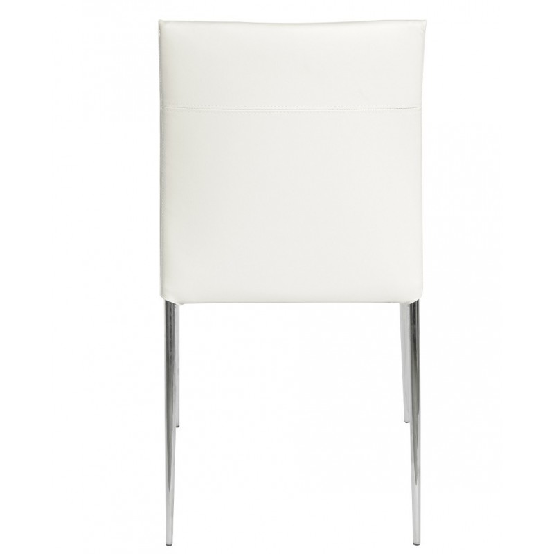Silla INMA, apilable, metal, similpiel blanca