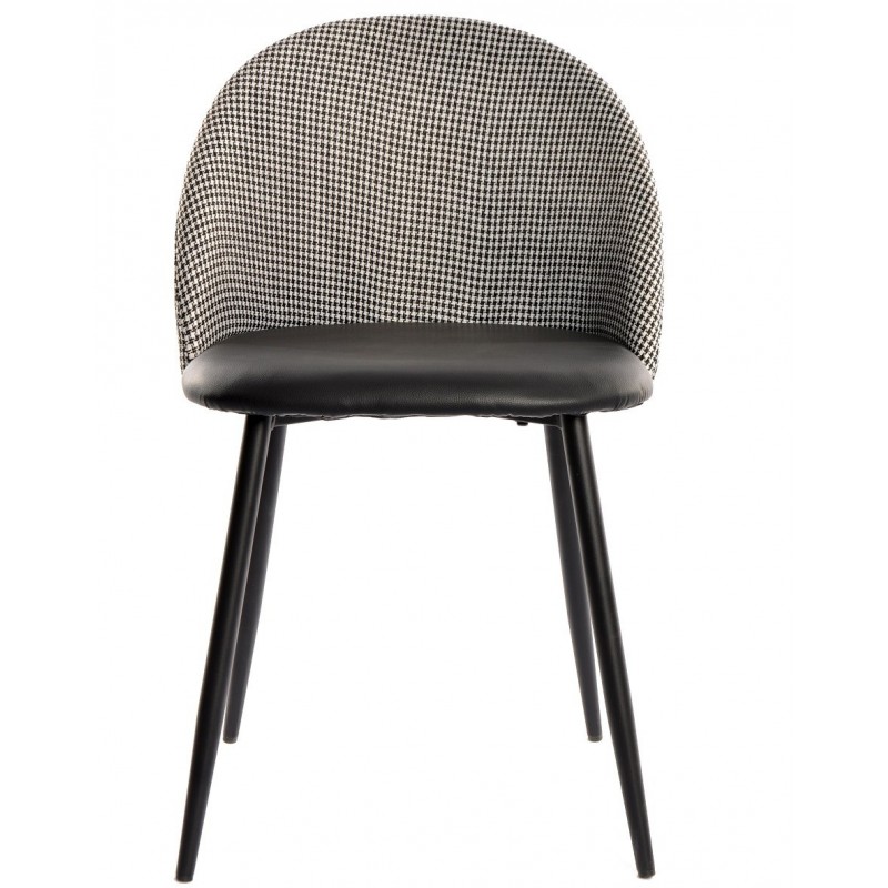 Silla ETNA, metal negro, tapizado pata de gallo...