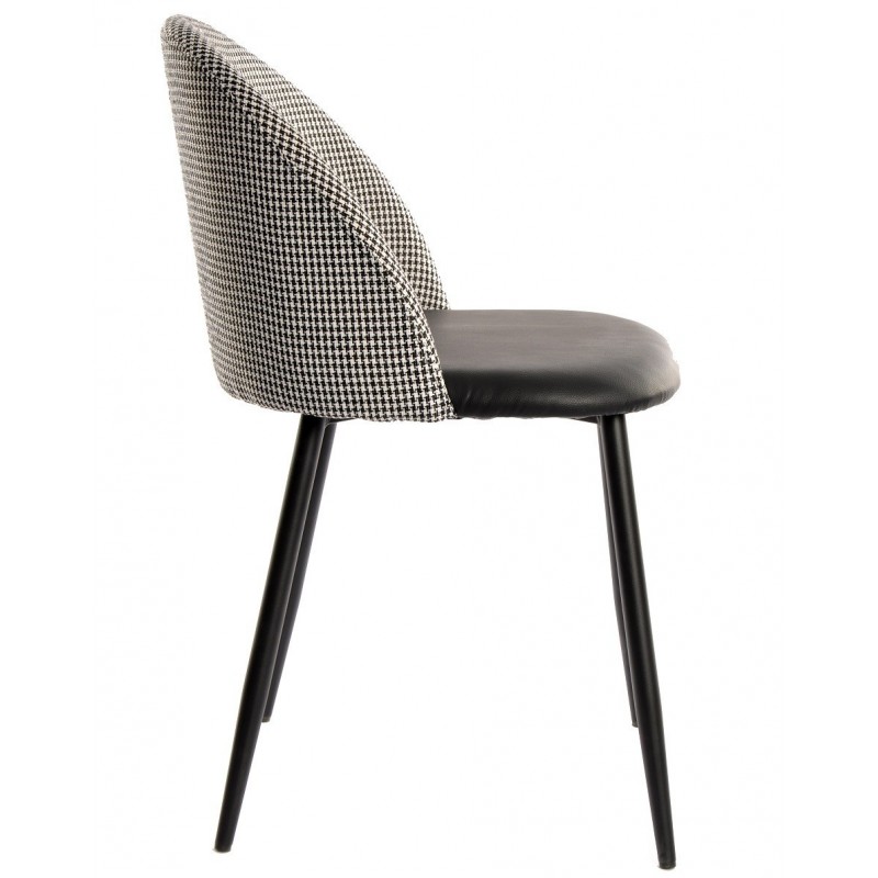 Silla ETNA, metal negro, tapizado pata de gallo...