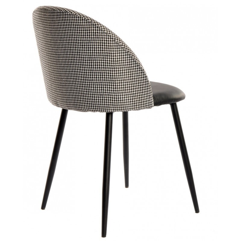 Silla ETNA, metal negro, tapizado pata de gallo...