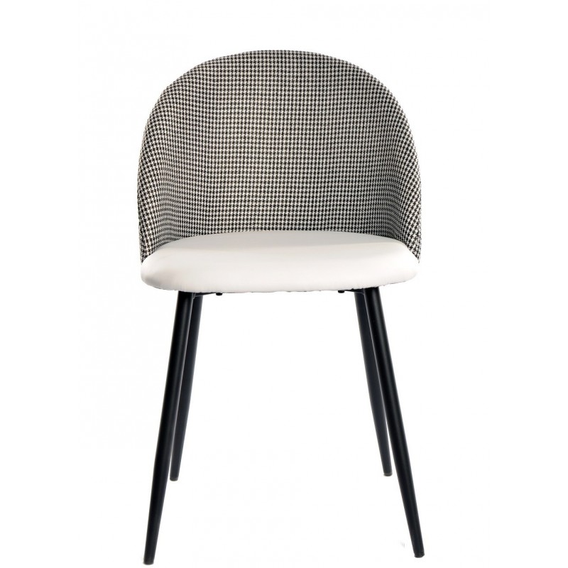 Silla ETNA, metal negro, tapizado pata de gallo...