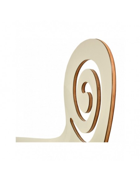 Silla PINSAPO, apilable, acero inoxidable, laminado blanco roto
