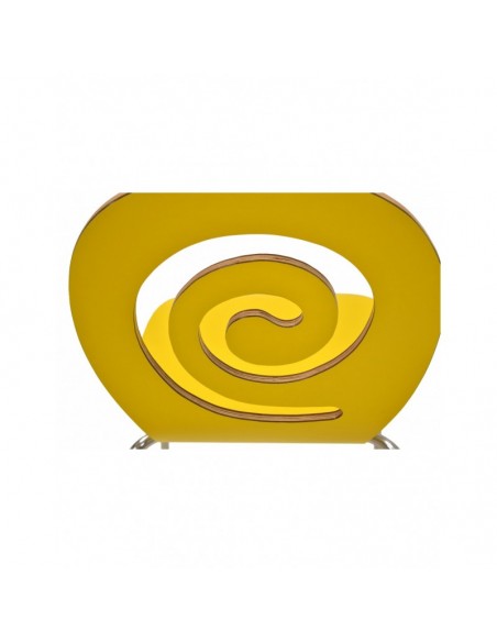 Silla PINSAPO, apilable, acero inoxidable, laminado amarillo