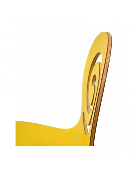 Silla PINSAPO, apilable, acero inoxidable, laminado amarillo