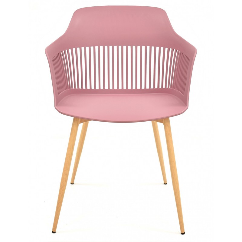 Sillón ALCAZABA, metal, polipropileno rosa oscuro