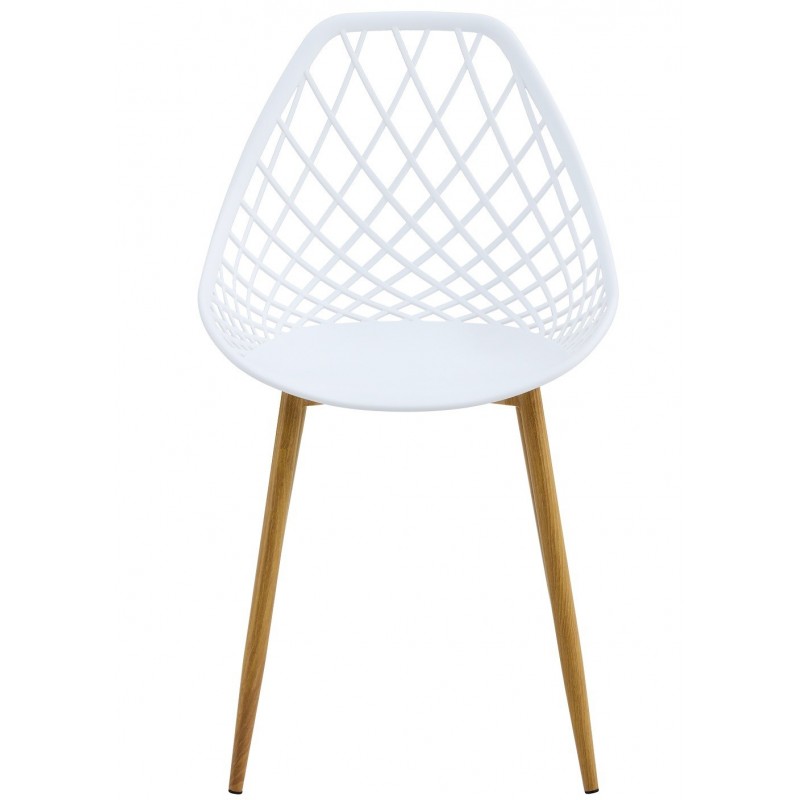 Silla STRAUSS, metal, polipropileno blanco