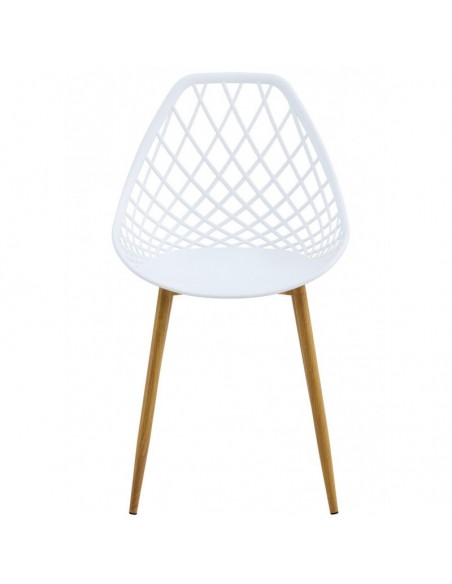 Silla STRAUSS, metal, polipropileno blanco