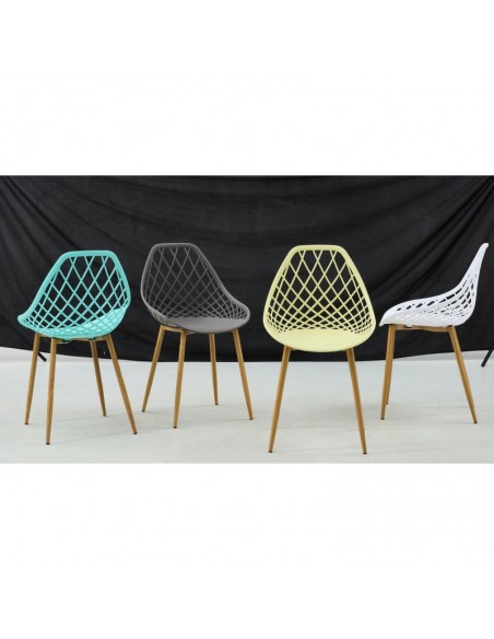 Silla STRAUSS, metal, polipropileno gris oscuro