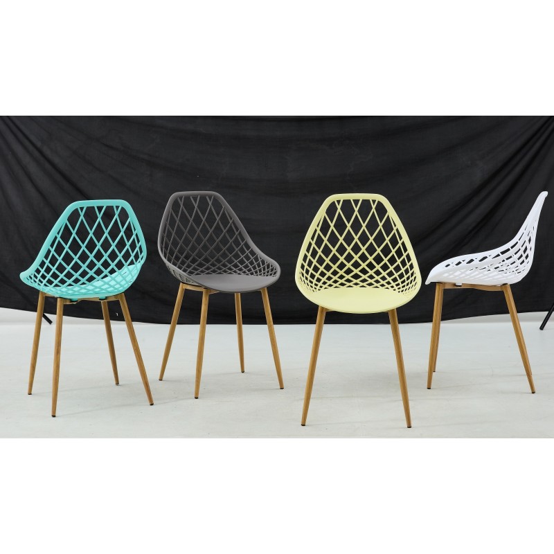 Silla STRAUSS, metal, polipropileno verde pastel
