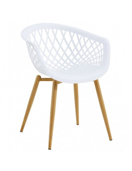 Sillón STRAUSS, metal, polipropileno blanco