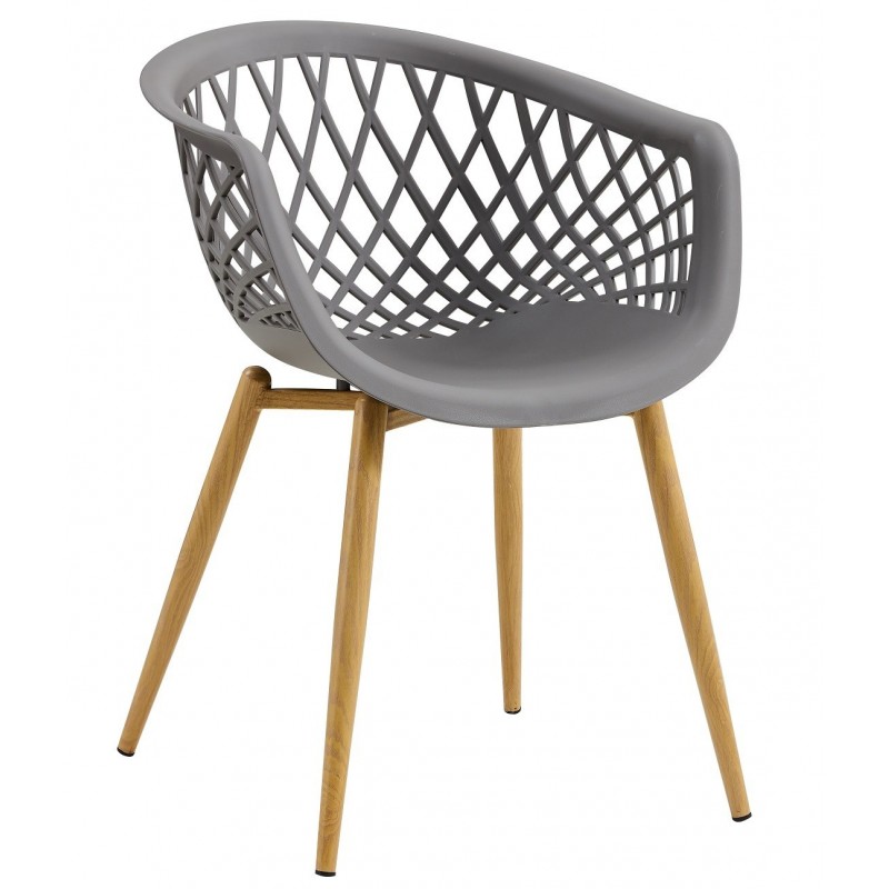 Sillón STRAUSS, metal, polipropileno gris oscuro