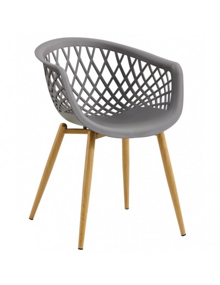 Sillón STRAUSS, metal, polipropileno gris oscuro