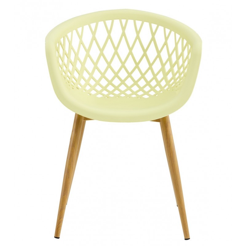 Sillón STRAUSS, metal, polipropileno amarillo...