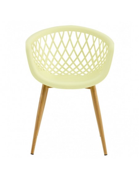 Sillón STRAUSS, metal, polipropileno amarillo pastel