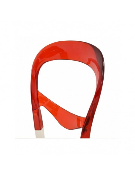 Silla FESTIVAL, polipropileno blanco, respaldo policarbonato rojo