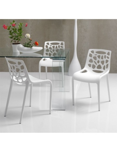 Silla EDEN, polipropileno blanco*