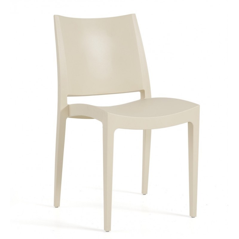 Silla BEYBE, apilable,  polipropileno beige