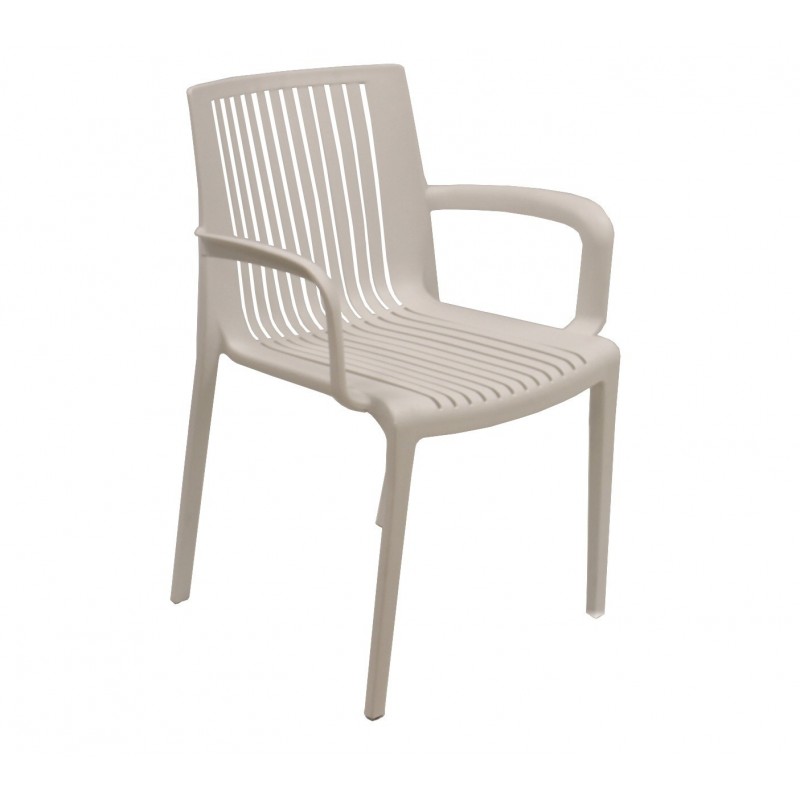 Sillón MALDIVAS, apilable, polipropileno blanco