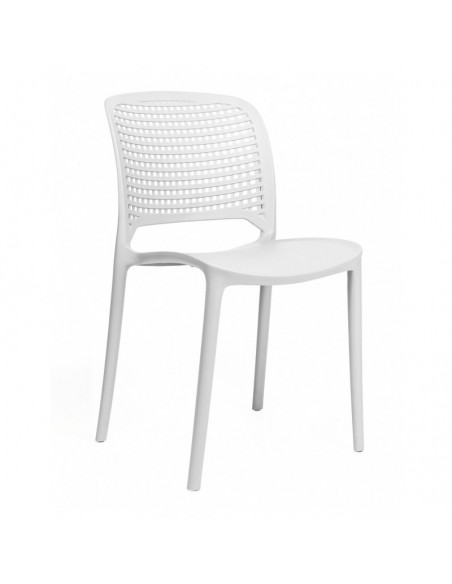 Silla POLINESIA, apilable, polipropileno blanco