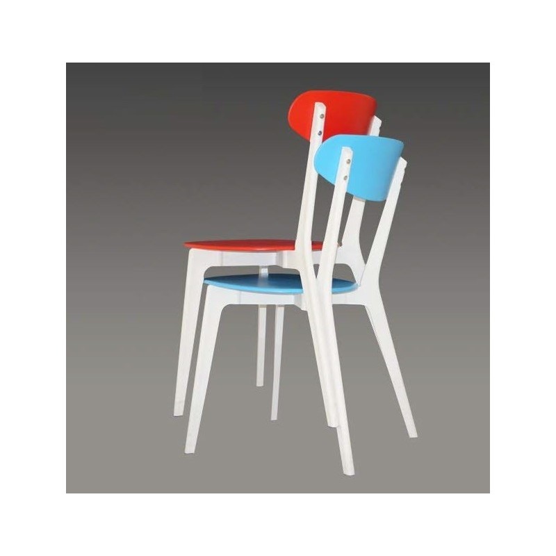 Silla LINA, apilable, polipropileno blanco y...