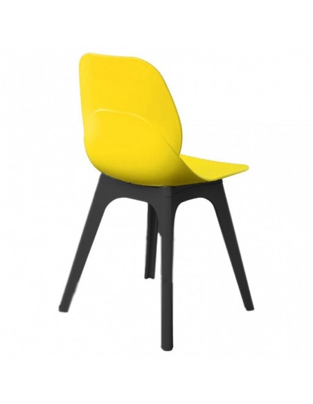 Silla ARIES, polipropileno negro y amarillo