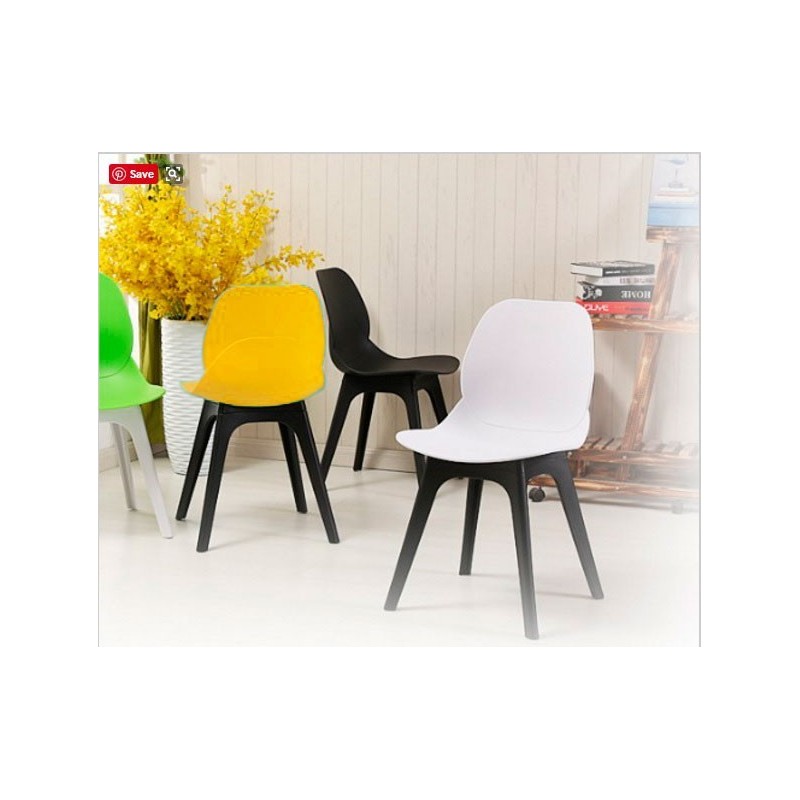 Silla ARIES, polipropileno negro y amarillo