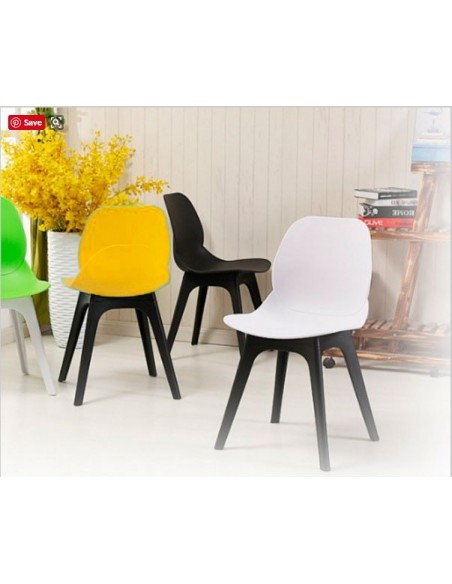 Silla ARIES, polipropileno negro y amarillo