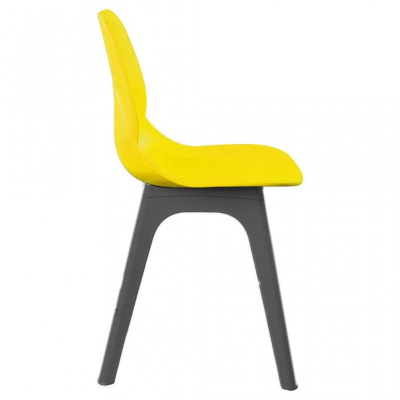 Silla ARIES, polipropileno negro y amarillo