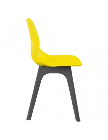 Silla ARIES, polipropileno negro y amarillo