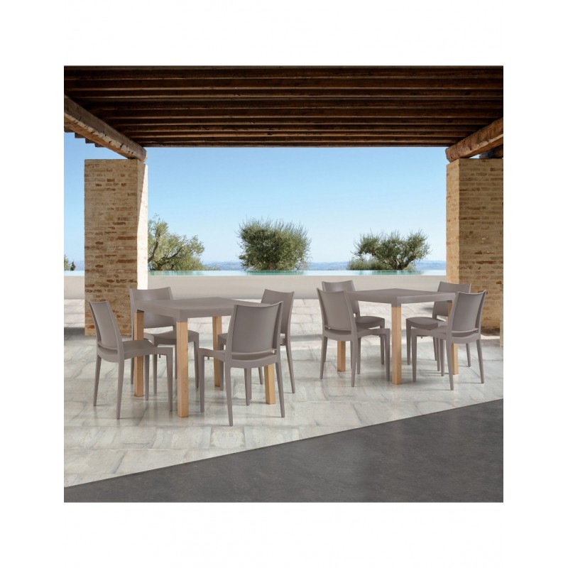 Silla BEYBE, apilable,  polipropileno verde oliva