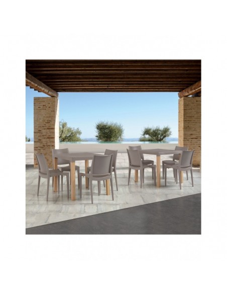 Silla BEYBE, apilable,  polipropileno verde oliva