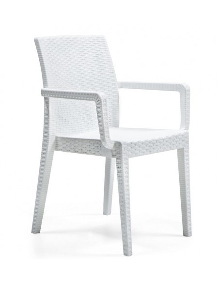 Sillón GLADY, apilable, polipropileno blanco