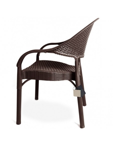 Sillón TORREMOLINOS, apilable, polipropileno marrón chocolate