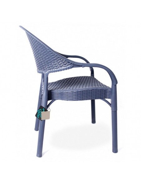 Sillón TORREMOLINOS, apilable, polipropileno gris oscuro