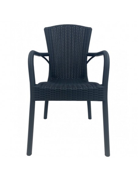 Sillón NESTOR, apilable, polipropileno antracita