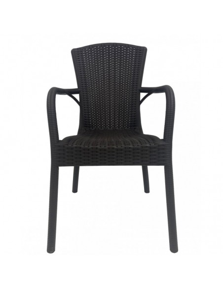Sillón NESTOR, apilable, polipropileno marrón chocolate