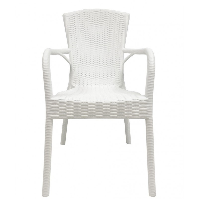 Sillón NESTOR, apilable, polipropileno blanco