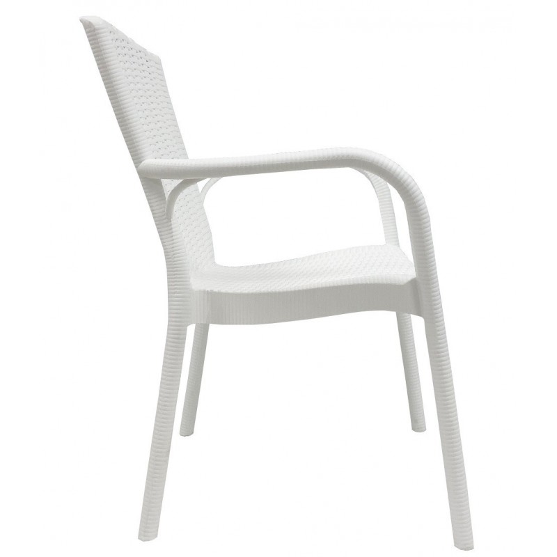 Sillón NESTOR, apilable, polipropileno blanco