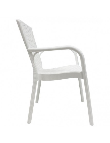 Sillón NESTOR, apilable, polipropileno blanco