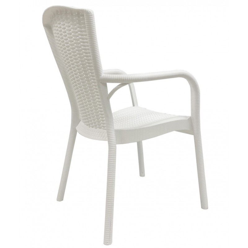 Sillón NESTOR, apilable, polipropileno blanco