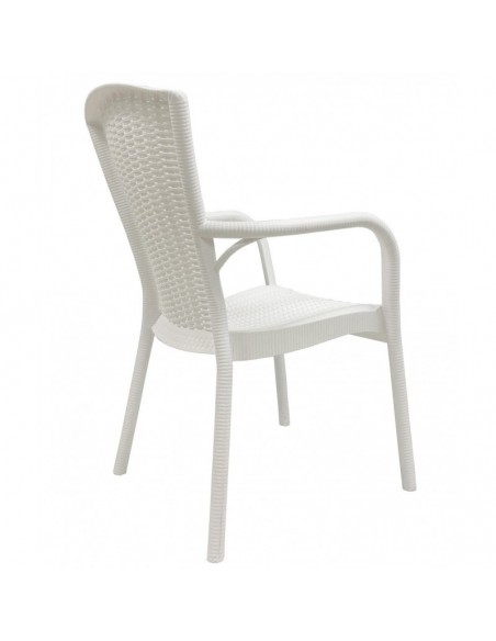 Sillón NESTOR, apilable, polipropileno blanco
