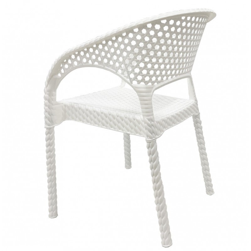Sillón CALVIN, apilable, polipropileno blanco
